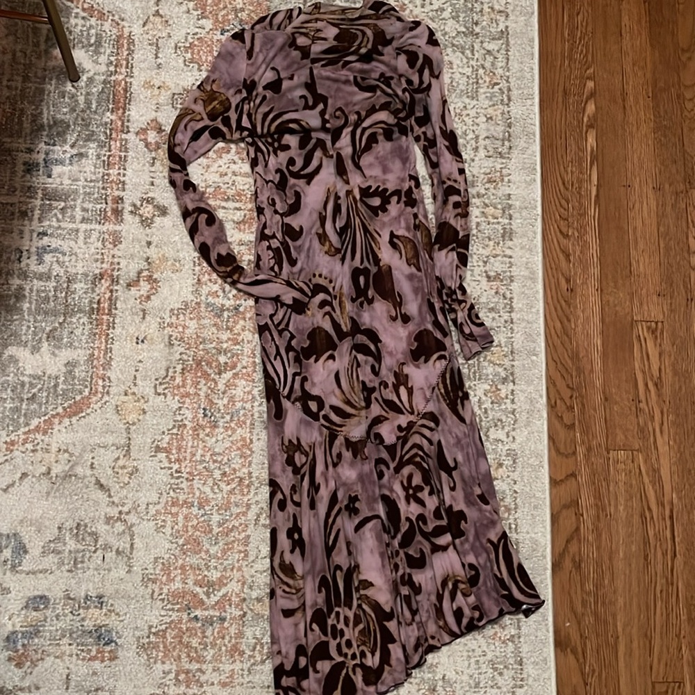 Vintage Italian lilac and brown Roberto Cavalli dress - Picture 3 of 7